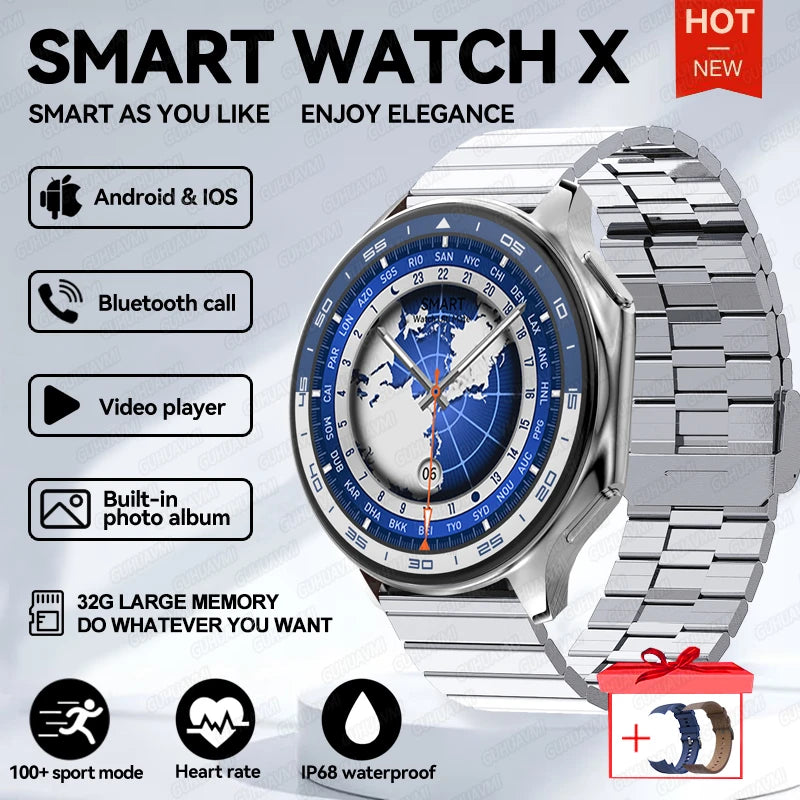 Smartwatch AMOLED 32GB Bluetooth Heart Rate Monitor