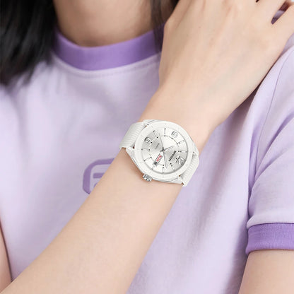 SANDA Relógio de quartzo para mulheres à prova d'água data automática semana elegante relógio de pulso feminino de luxo à prova d'água analógico relógios femininos