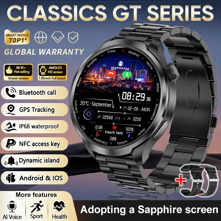 GT5 Pro Smart Watch - AMOLED Screen, NFC, IP68
