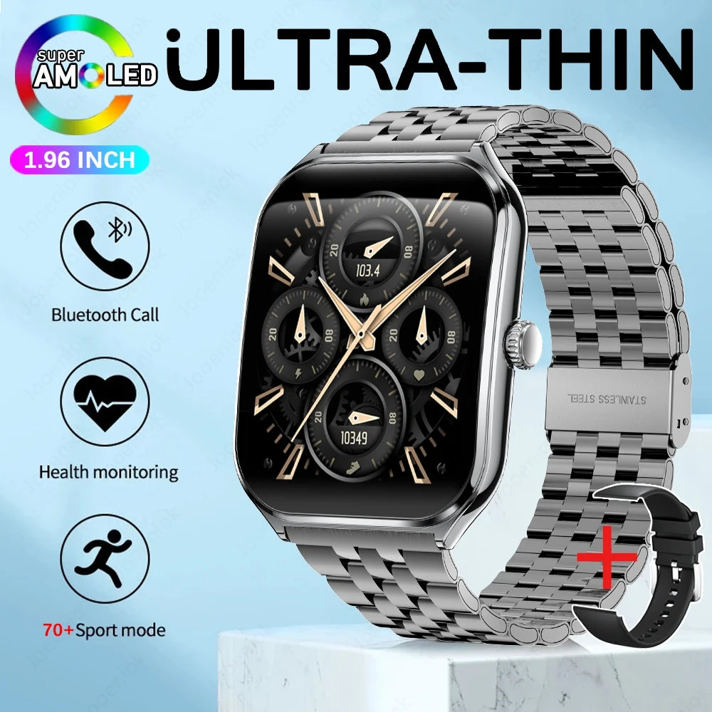 Ultra-Slim AMOLED Smartwatch 1.96" with Bluetooth Calls