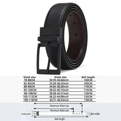 Elegant Men's Reversible Leather Belt - Brown & Black