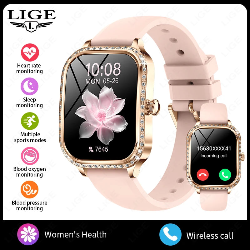 LIGE Women's Waterproof Bluetooth Smartwatch