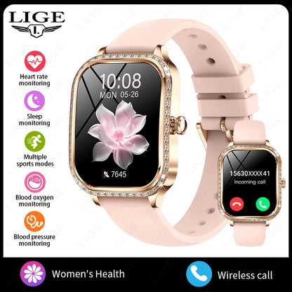 LIGE Women's Waterproof Bluetooth Smartwatch