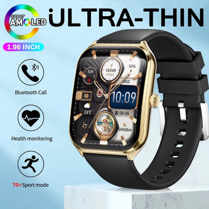 Ultra-Slim AMOLED Smartwatch 1.96" with Bluetooth Calls