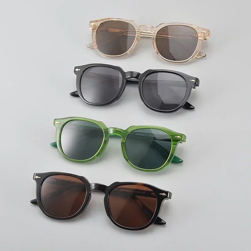 Óculos de sol de designer de marca artesanal de acetato de viagem oval óculos de armação grande JMMPD03 moda masculina e feminina proteção solar UV