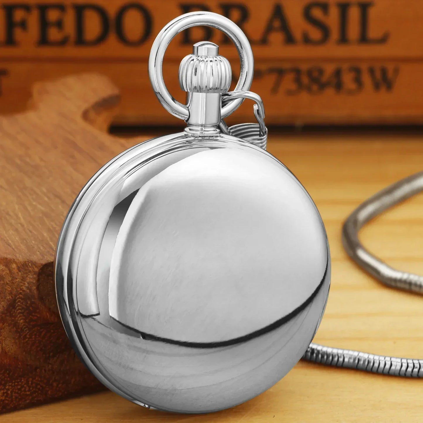 Antigo imperial luxo relógio de bolso mecânico mão enrolamento caixa aço inoxidável relógio de bolso masculino 30cm corrente