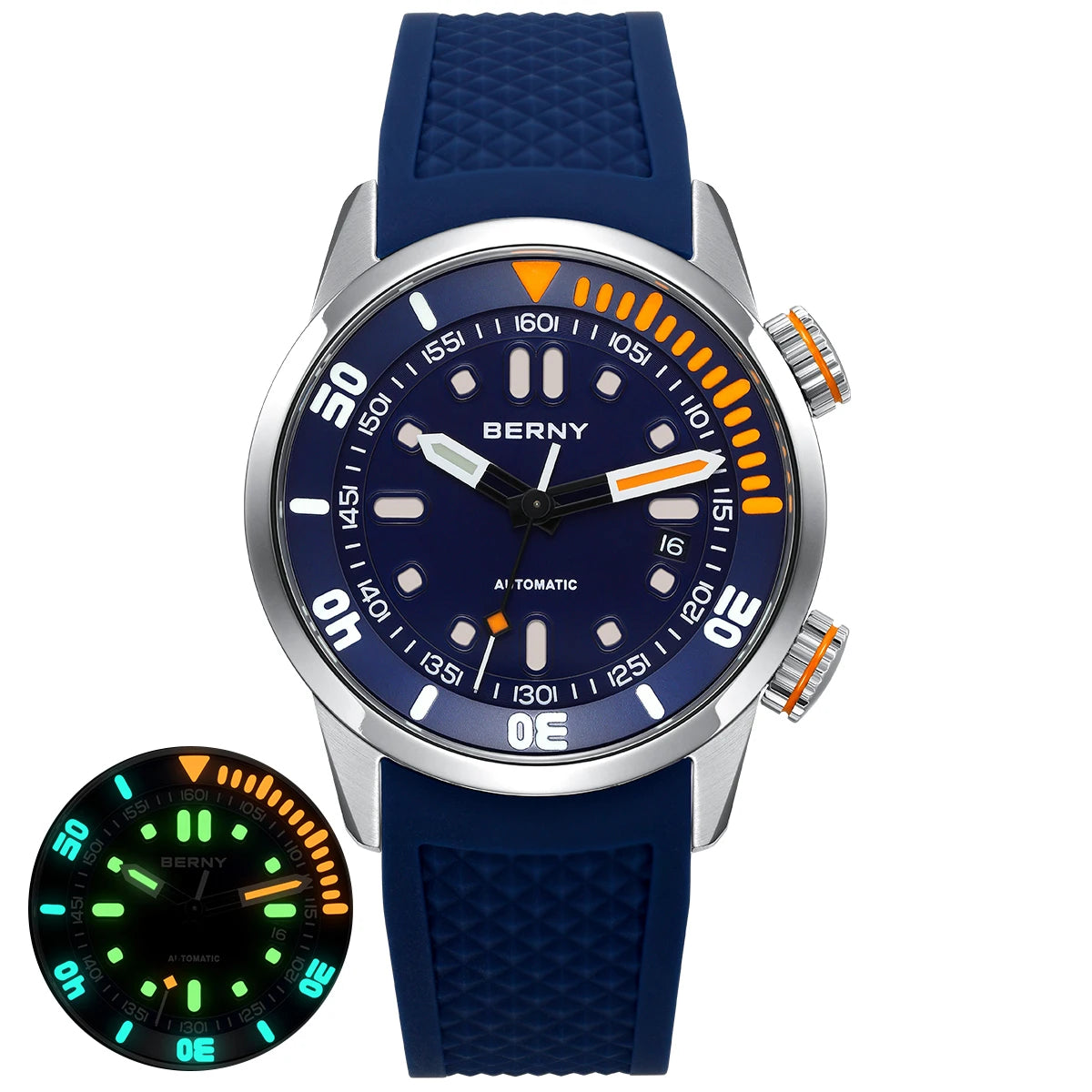 BERNY 20Bar Diver Men's Automatic Watch with Sapphire