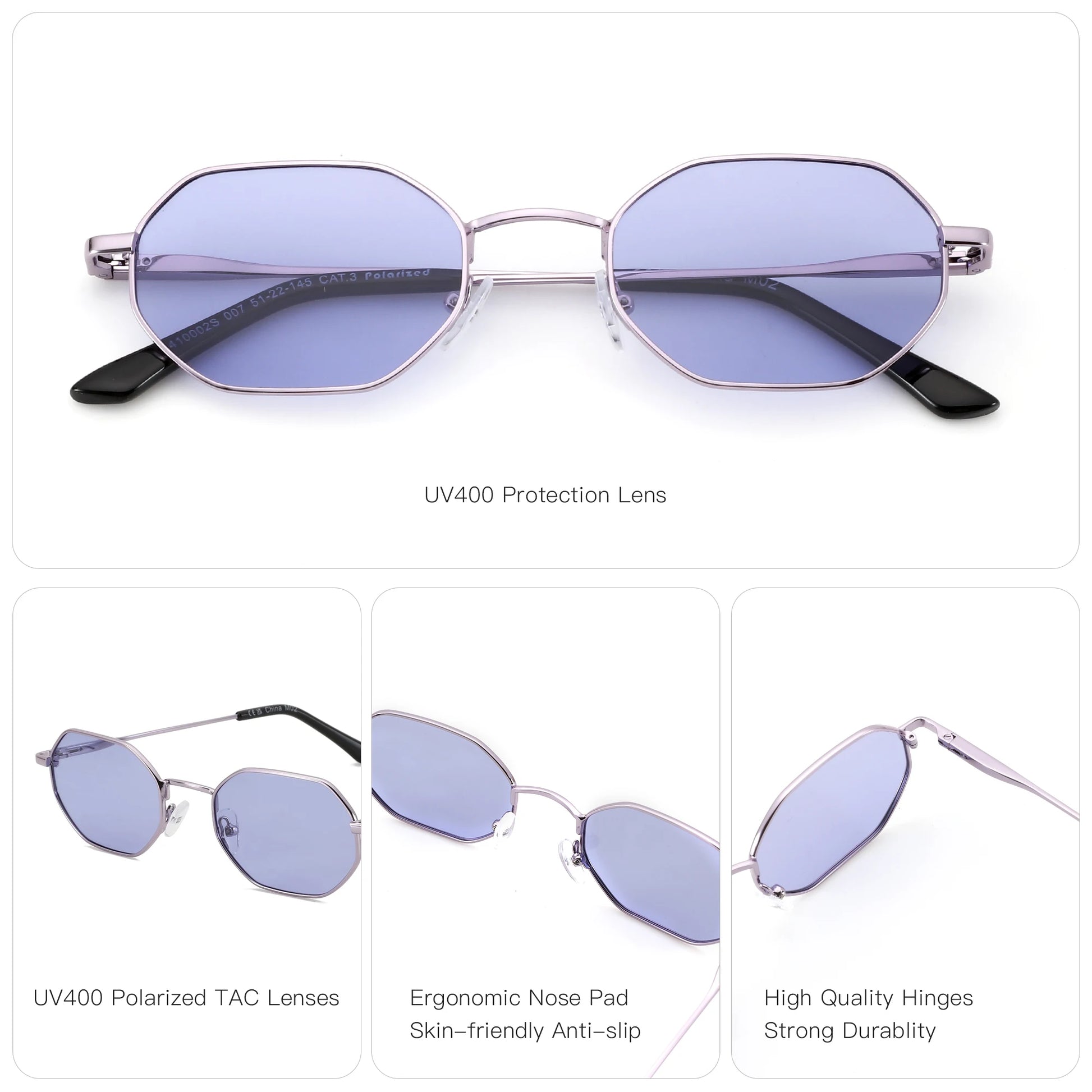 Zenottic 2025 pequeno polígono polarizado óculos de sol feminino metal uv400 óculos de sol masculino anti-reflexo uv400 óculos de condução