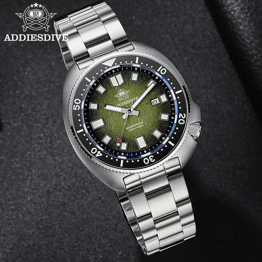 ADDIESDIVE Quartz Watches For Men Sapphire Glass 41mm AR Coated 200M Waterproof Diver Watch BGW9 Luminous New AD2511 Man Watch