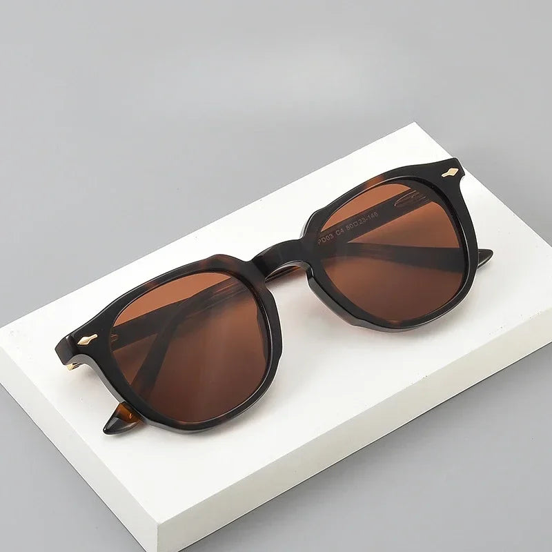 Óculos de sol de designer de marca artesanal de acetato de viagem oval óculos de armação grande JMMPD03 moda masculina e feminina proteção solar UV