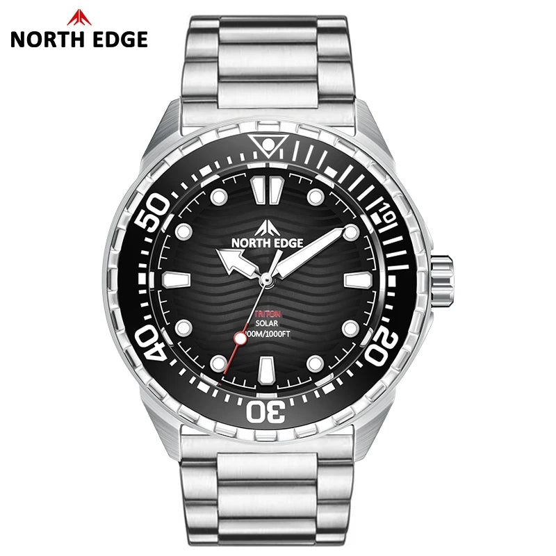 NORTH EDGE TRITON Solar Dive Watch - 300M Waterproof