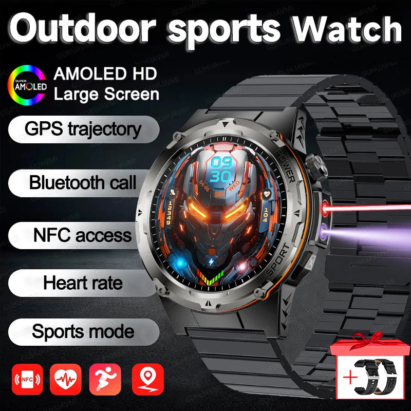 AMOLED Outdoor Sports Smartwatch with GPS & NFC
