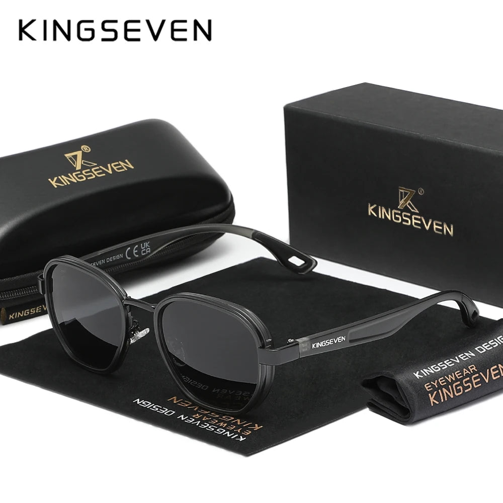 KINGSEVEN Polarized UV400 Luxury Round Sunglasses