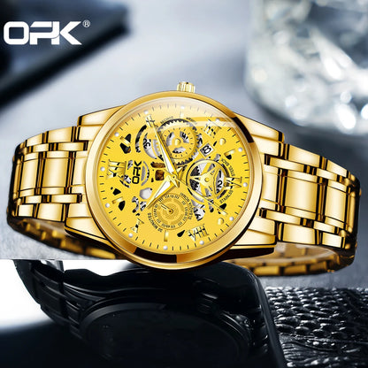 OPK 8135 Mens Watch New Fashion Brand Luxury Quartz Watch Stainless steel Watches For MenWaterproof Chronograph Automatic Watch