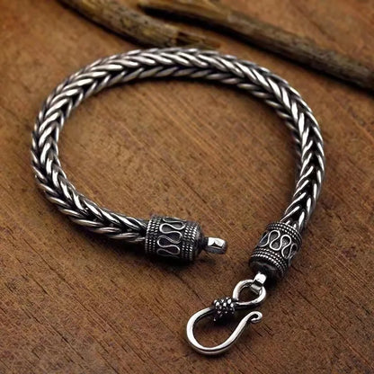 925 Sterling Silver Bracelet vintage Rope Side Chain High Quality For Women Men Fashion Jewelry Wedding Engagement Party Gifts