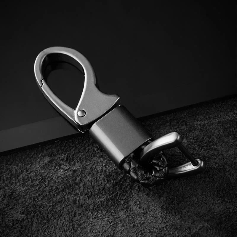 Chaveiro com logotipo personalizado de couro, corda de tecelagem de super fibra, gravação a laser, nome do carro, chaveiro personalizado com número da empresa