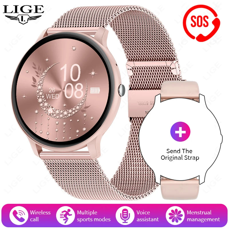 LIGE Smart Watch Women Men Bluetooth Call Sports Fitness Watches Heart Rate Health Monitor Smartwatch Ladies For Android iOS New