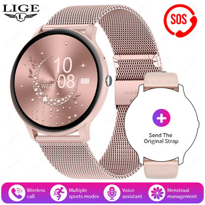 LIGE Smart Watch Women Men Bluetooth Call Sports Fitness Watches Heart Rate Health Monitor Smartwatch Ladies For Android iOS New