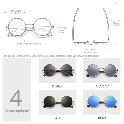 Oi Wood Retro Round Wood Sunglasses For Men Women Wooden Sun Glasses Polarized Blue Mirror Eyewear Fashion Driving Goggle 8024