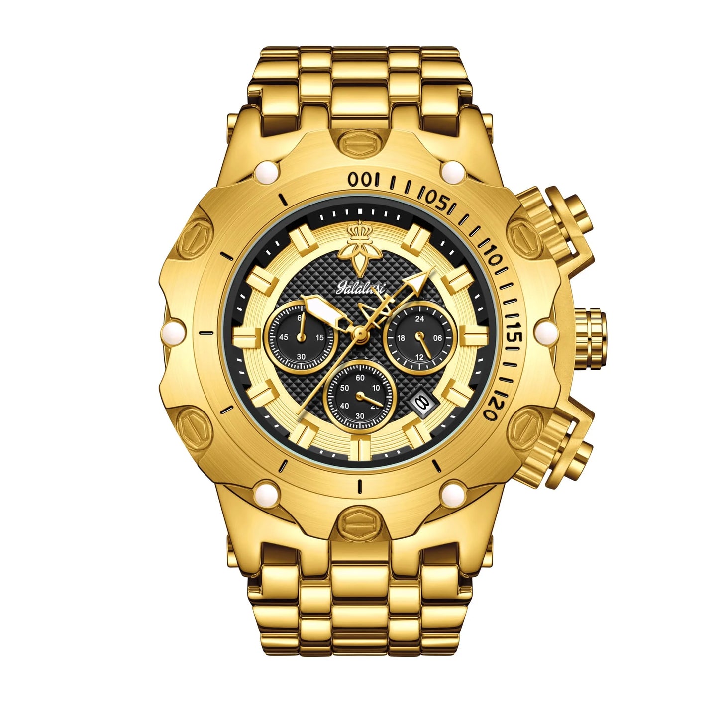 YaLaLuSi Luxury Multifunctional Men's Watch - Gold Bracelet