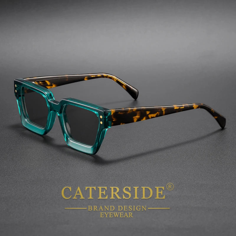 CATERSIDE Vintage Men's Polarized Sunglasses Acetate Frame High-Quality Sun glasses Brand Design Women's Party Driving Glasses