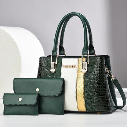 3 pçs/set bolsas de luxo carteira feminina moda crossbody saco grande capacidade tote para mães avós sacos embreagem