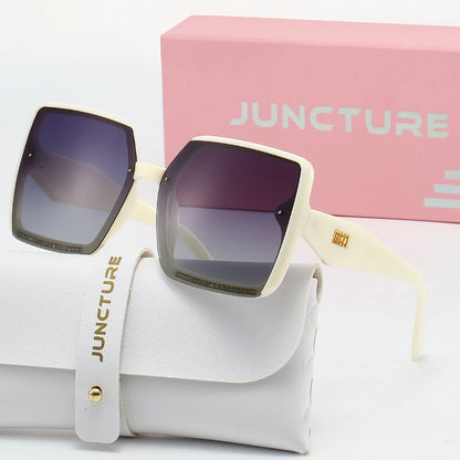 Juncture polarizado feminino óculos de sol moda quadrado óculos de sol gradiente senhora óculos festa presentes do feriado óculos de sol para mulher