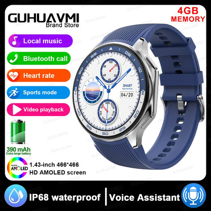 Smartwatch AMOLED 32GB Bluetooth Heart Rate Monitor
