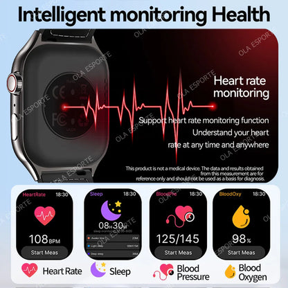 Nova chamada bluetooth relógio inteligente masculino 2.01 "hd tela curvada esportes relógios ecg + ppg monitor de saúde smartwatch para android ios 2025