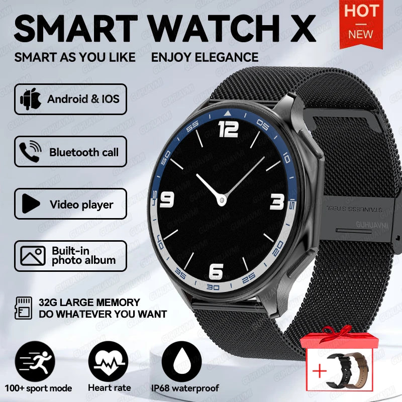 Smartwatch AMOLED 32GB Bluetooth Heart Rate Monitor