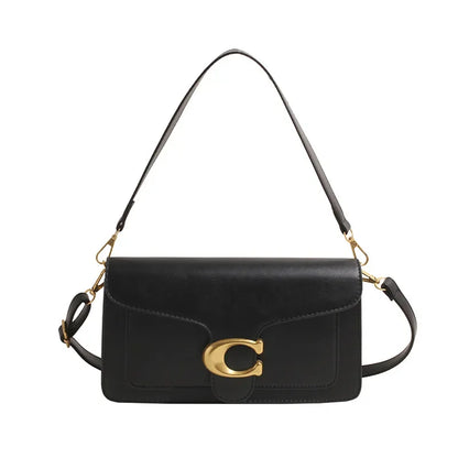 2025 New Women's High-End Pure Color Simple Square Bag Multi-Layer Commuting Single Shoulder Bag Neutral Minimalist Style