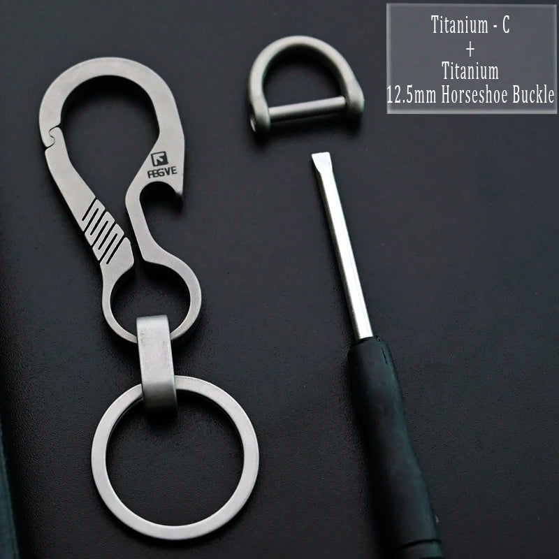 Titanium Luxury Keychain for Men - Ultra-Light Carabiner