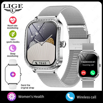LIGE Women's Waterproof Bluetooth Smartwatch