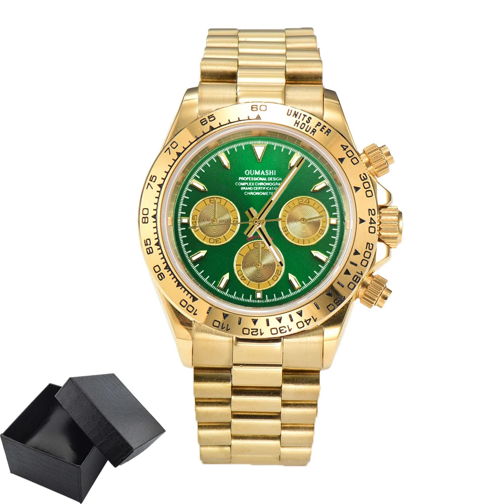 Luxury Custom Gold Chronograph Watch 39.3mm