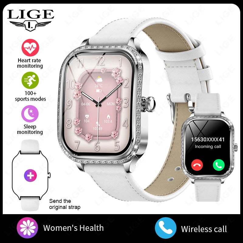 LIGE Women's Waterproof Bluetooth Smartwatch