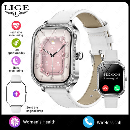 LIGE Women's Waterproof Bluetooth Smartwatch