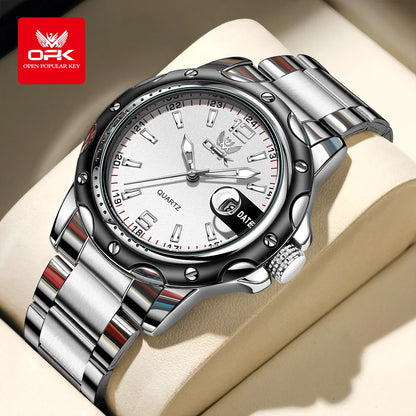 OPK 6026 Original Waterproof Watches For Men Digital Mirror Luxury Quartz Watch  Luminous  Wristwatch Male Date Reloj Hombre