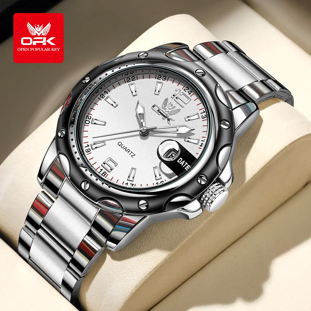 OPK 6026 Original Waterproof Watches For Men Digital Mirror Luxury Quartz Watch  Luminous  Wristwatch Male Date Reloj Hombre