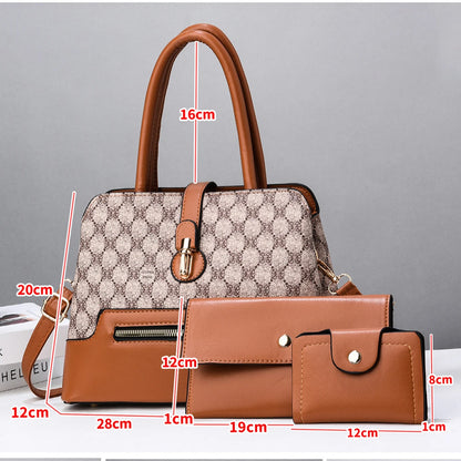 3 pçs/set moda tendência feminina bolsa tote bolsa de embreagem feminina com chique pequena carteira feminina viajando compras totes sacos conjunto