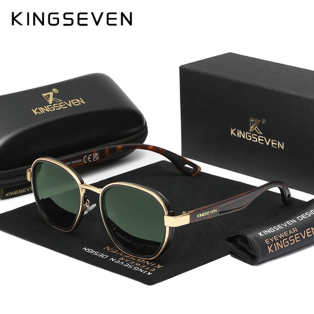 KINGSEVEN Polarized UV400 Luxury Round Sunglasses
