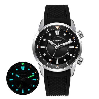 BERNY 20ATM Automatic Diver's Watch with Sapphire Crystal