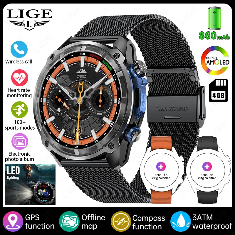 LIGE Smartwatch GPS 1.43" AMOLED Waterproof