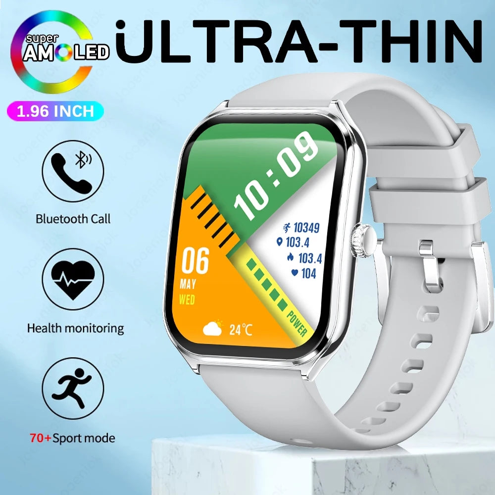Ultra-Slim AMOLED Smartwatch 1.96" with Bluetooth Calls
