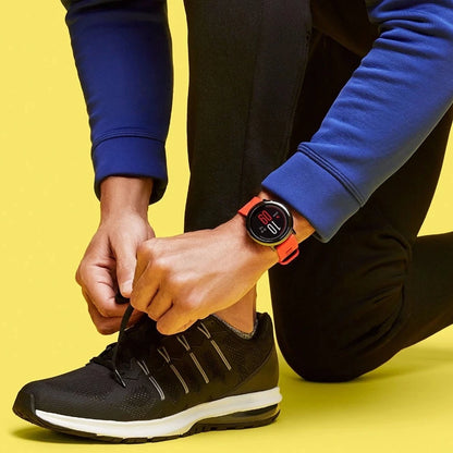 Original amazfit ritmo masculino relógio inteligente sportwatch global firmware com inglês idioma estoque bluetooth relógio gps 95novos relógios