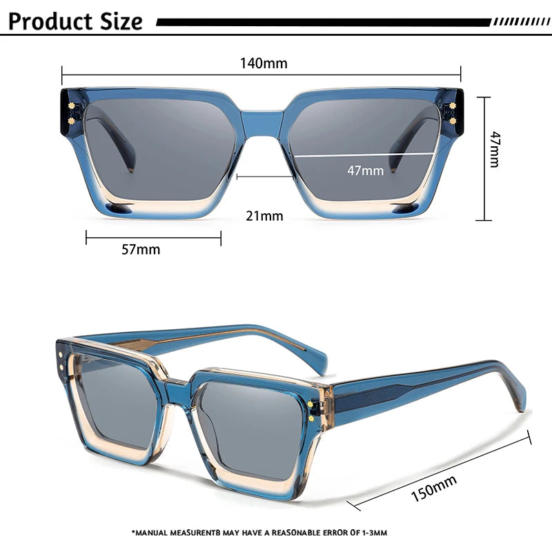 CATERSIDE Vintage Men's Polarized Sunglasses Acetate Frame High-Quality Sun glasses Brand Design Women's Party Driving Glasses