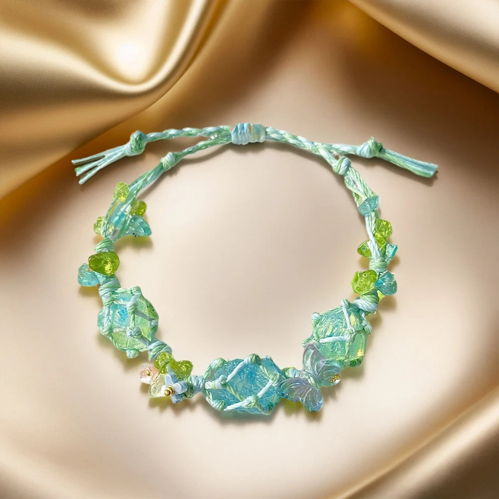 DIY Crystal Bracelet Material Pack Aesthetic Natural Stone Bracelet Exquisite Colorful Gravel Bead Bracelet for Crystal Lovers