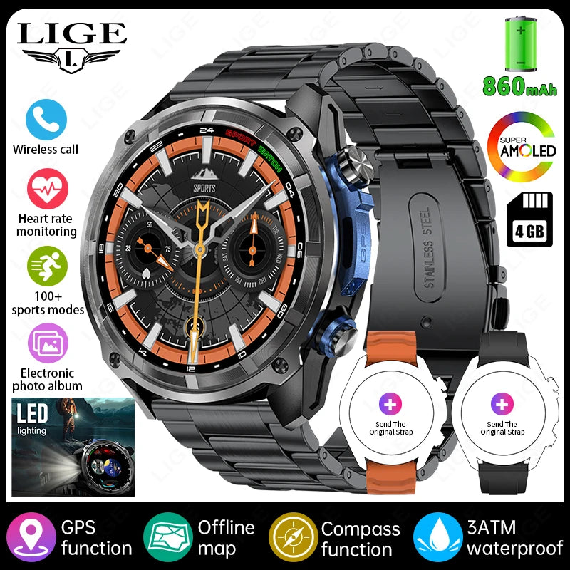 LIGE Smartwatch GPS 1.43" AMOLED Waterproof