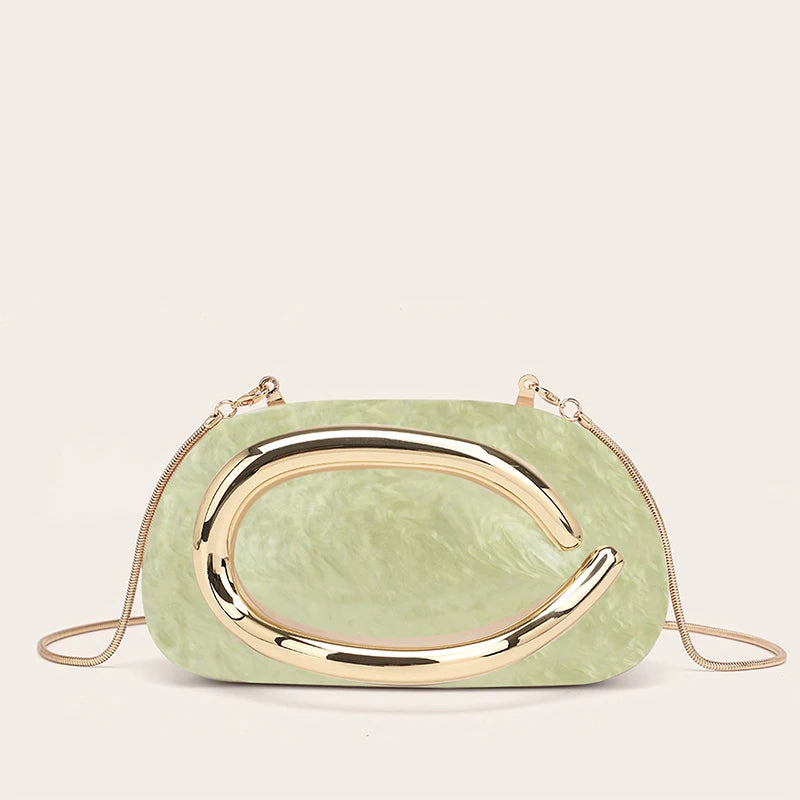 Elegant Acrylic Clutch with Metal Handle