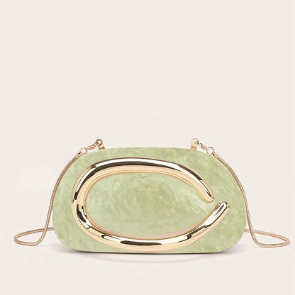 Elegant Acrylic Clutch with Metal Handle