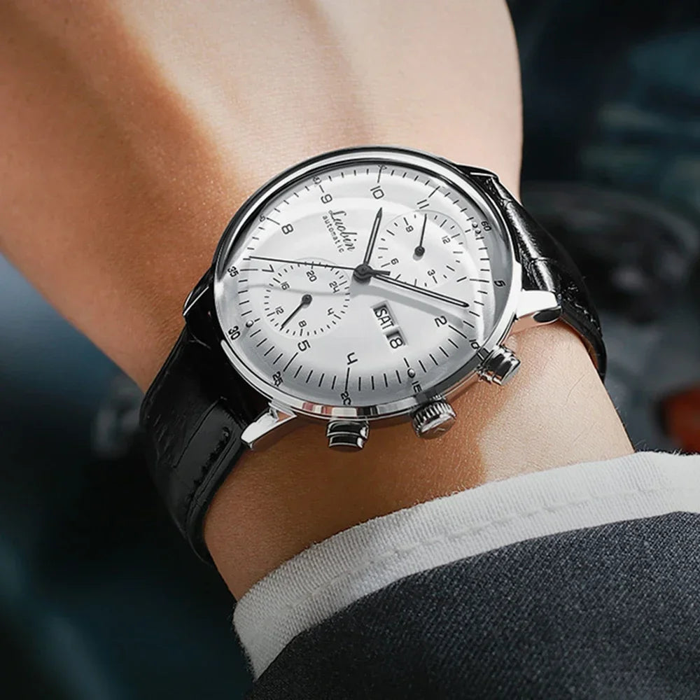 Moda masculina relógios mecânicos negócios relógio de pulso automático aço inoxidável luminoso designer relógio reojes de hombre novo 2023